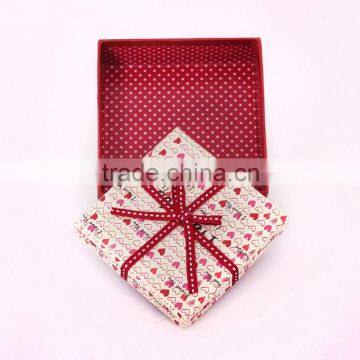 Delicate Red Ribbons Bow Wrapped Square Gift Packaging Box