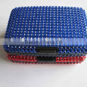 waterproof plastic credit card holder full with rhinestone