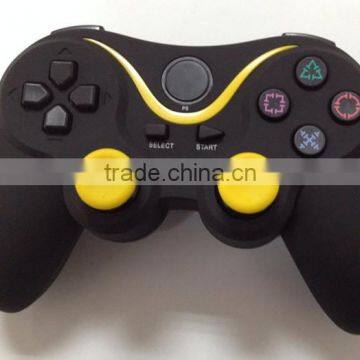 Dropshipping Private Mold Bluetooth Controller With Dual Rumble Motors For PS3 / PS3 Slim -Black & Yellow