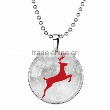 2016 Luminous Winter New Fashion Silver Chain Sweater Jewelry Animal Pictures Pendant Christmas Glow Elk Necklaces photo-3