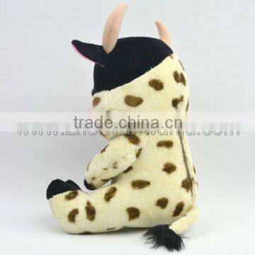 Stuffed White Dairy Cow&Educational Toys&round Mini Plush Cow photo-3