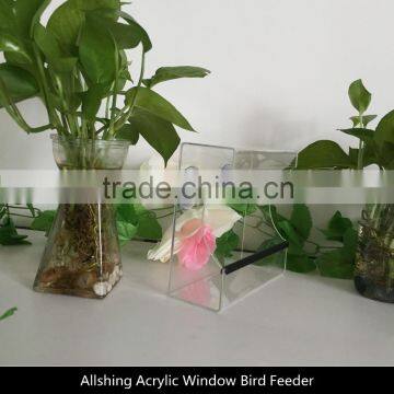 Wholesale AS006 large acrylic transparent window bird feeder/ factory price acrylic bird feeder with suction cups