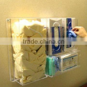 acrylic wall mount glove dispenser