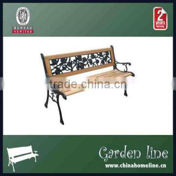 WOOD AND CAST IRON BENCH CHAIR