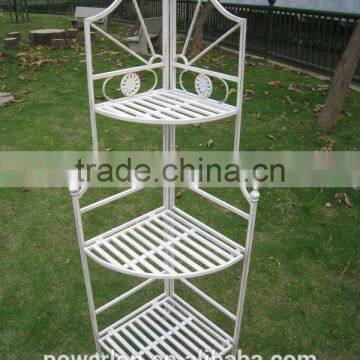 3-tier garden wrought iron display folding flower shelf