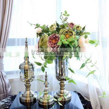 New design european style home wedding decor transparent glass vase