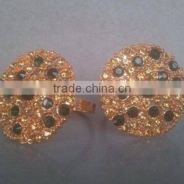 Beaded Gold Plated Masaic Napkin Ring for Dining Table Decoration photo-3