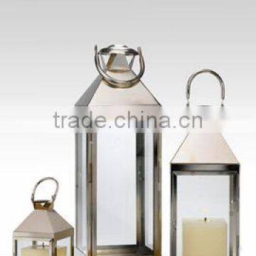 Decorative steel lantern Interior lantern with clear glass