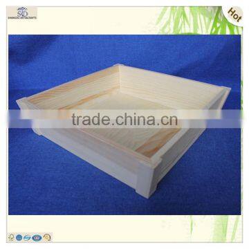 Customized Vegetable Fruits Storage Serving Plain Wood Tray photo-3