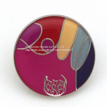 Promotion Custom Metal Company Logo Pin Round Name Button Badge photo-2