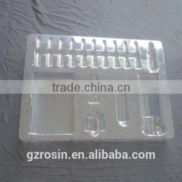 Popular blister packaging insert tray for cosmetics,custom insert tray for cosmetics,PVC eco-friendly plastic tray for cosmetics
