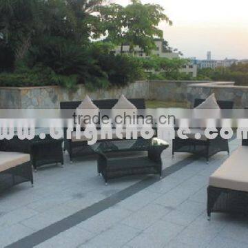 Black Outdoor Sofa Set with Daybed Sofa