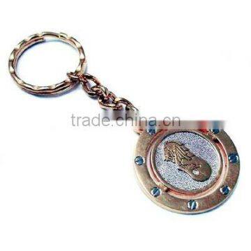 Zinc alloy keychain with diamonds