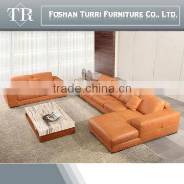 modern luxury full grain leather living room sofa set