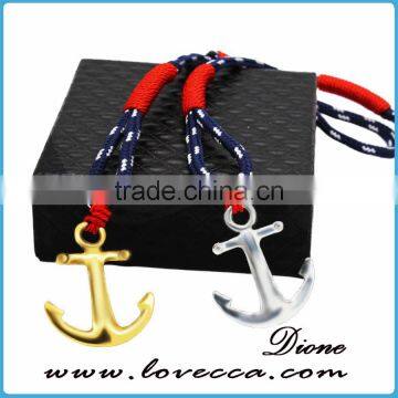 New Design Silver/gold Anchor Various Rope Nylon Anchor Bracelet photo-2