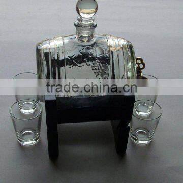 glass pitcher, wine pot set contains four cups