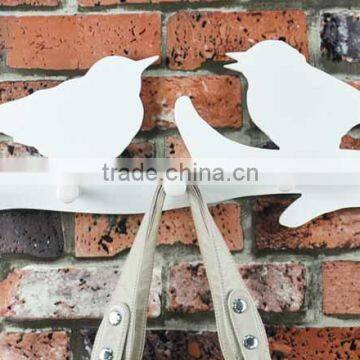 Rural White Bird Creative Wooden Wall Shelf photo-2