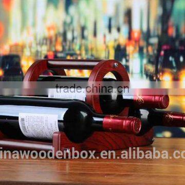 hot sale simple moon shape bamboo single wine rack Carving Wooden Wine Holder/Wooden Wine Bottle