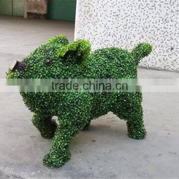 Artificial Grass Animal Shape Ornamental Plastic Animal Topiary With Wooden Package photo-3