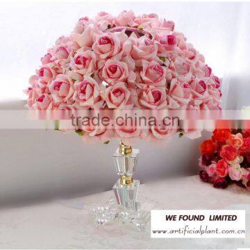 WEFOUND Romantic Wedding Roses Led Decoration Flower Light Candlestick photo-2