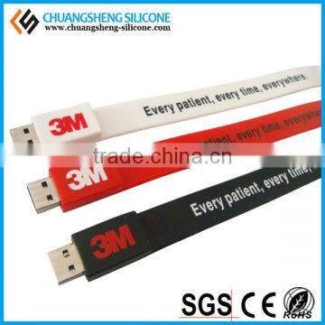 2015 SLAP USB BRACELET/USB BANGLES MADE OF 100%PURE SILICONE photo-2