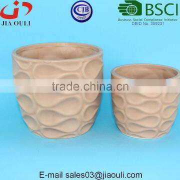 Wave Patterned Ceramic Succulent Pot Matte Flower Pot photo-6