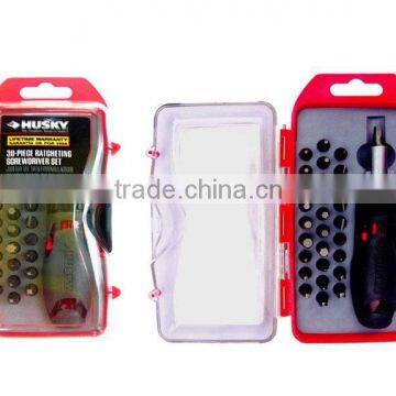 LB-333 30pcs Ratchet screwdriver set Hand Tool set in clear plastic case