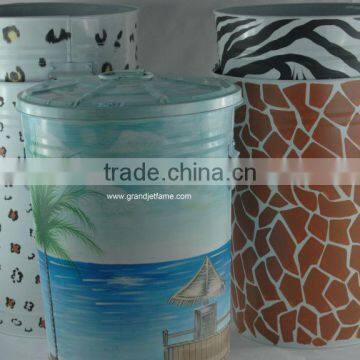 Household Matte Black Metal Round Bin photo-6