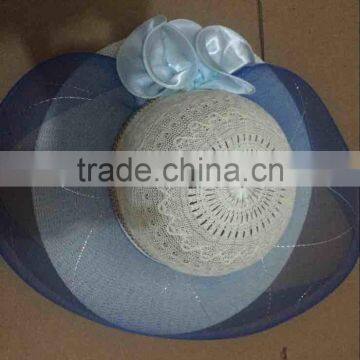 Women Lace Hollow Summer Wedding Lady Straw Hat photo-3