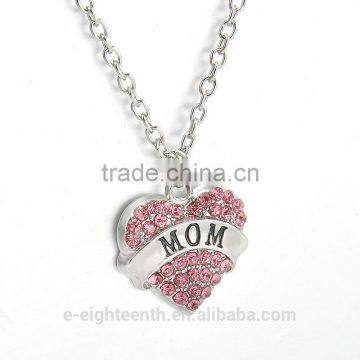 2016 Cheap Hot Crystal Love Heart Pendent Necklace Fashion Family Xmas Gifts Jewelry photo-3