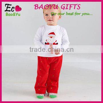 Wholesale Kids Christmas Long Sleeve Shirt With Pants Clothes Sets Santa Claus Printed Clothes Kids