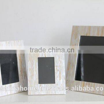 Rectangle cream mother of pearl photo frame