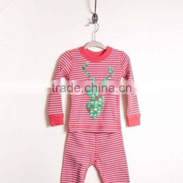 2016 Winter Children's Christmas Boys and Girls Striped Pajama Set Baby Toddler Christmas Pajamas HSP9547 photo-3