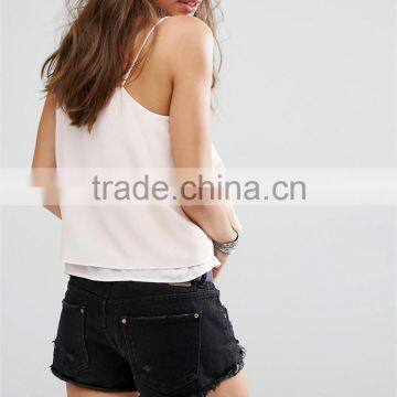 Double Layer Cami Top Ladies Tops Latest Design photo-2