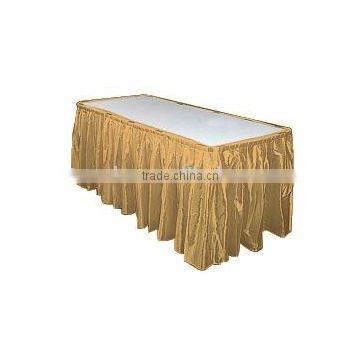 satin table skirting,polyester table skirts for weddings