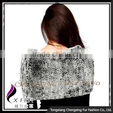 CX-B-76F 2016 Fashion Scarf Rex Rabbit Fur Snood Knitted Poncho And Shawl photo-2