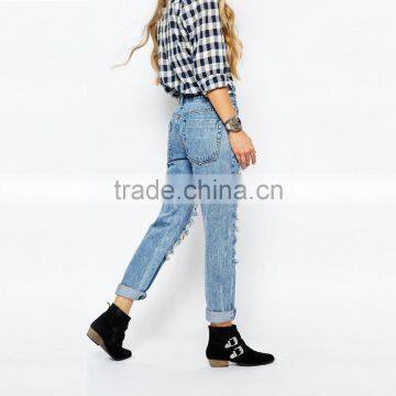 Ripped Damaged Fashion Sexy Ladies Jeans Pants Wholesale photo-2