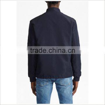 Factory Custom Patch Mens Leather Jacket In Dark Blue photo-4
