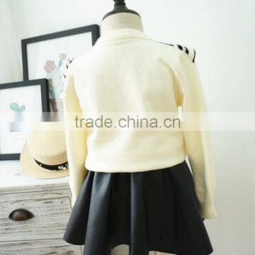 1-7 Years Wholesale 2017 New Fashion Autumn Girls Knitted Sweater Ruffles Soft Girls Pullover Sweaters photo-4