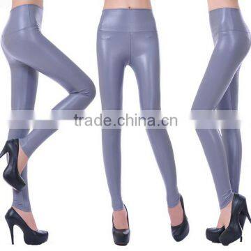 EY0040L Women Winter Warm Sexy Fleece Fit Glossy PU Leather Leggings Tight Pants photo-2