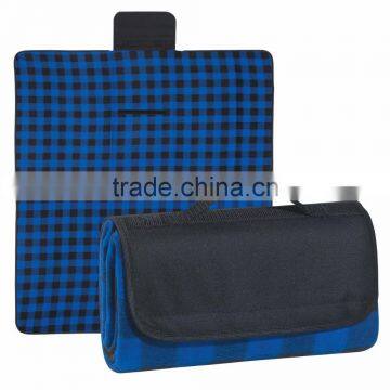 Roll-Up Picnic Blanket - Measures 52" x 47", Made From Polyester Fleece Plaid With Lining and Water-resistant PE Backing photo-5