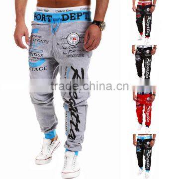2016 Men Jogger Pants Customized Grey With Drawstring Latest Design