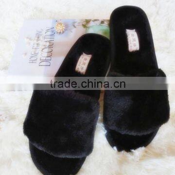 Plush rabbit hair slippers