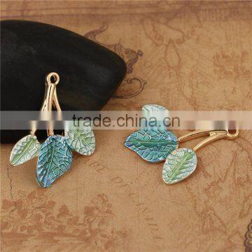 Zinc Based Alloy Enamel Flower Garden Style Pendants Leaf Gold Plated Light Green photo-3