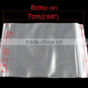 Plastic Zip Lock Bags Rectangle Transparent 8cm X6cm photo-2