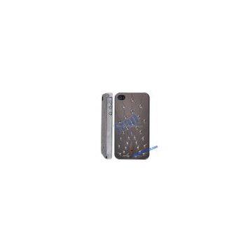 Peacock Graphics Diamond Stars Hard Case for iPhone 4S/iPhone 4 (Coffee)