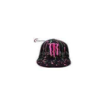 Colored Flat Custom Embroidered Baseball Cap With Raindrop Printing