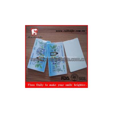 card shape dental floss/flosser tool print private label business information