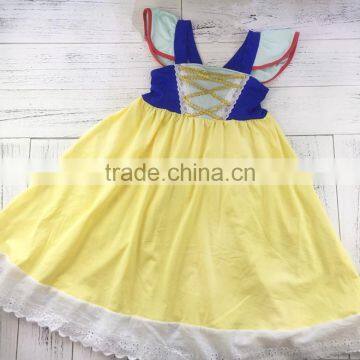 High end inspired wholesale 100% cotton wholesale little girls princess dresses