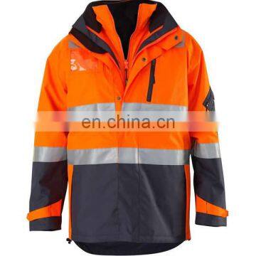 High vis safety varsity jacket with reflective tape